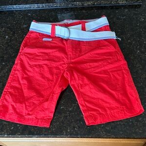 Guess Red Kids Shorts with White Belt